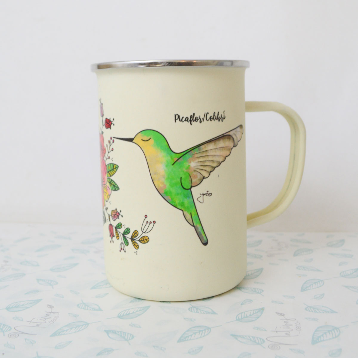 Mug Enlozado Fauna Nativa Picaflor
