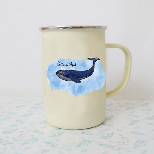 Mug Enlozado Fauna Nativa Ballena Azul