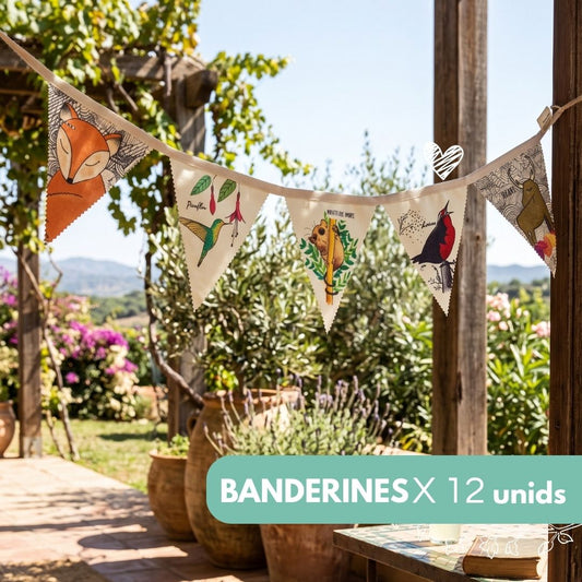 PACK BANDERINES FAUNA x12
